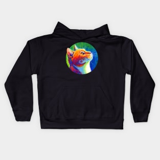 Psychedelic Rainbow Tabby Cat Kids Hoodie